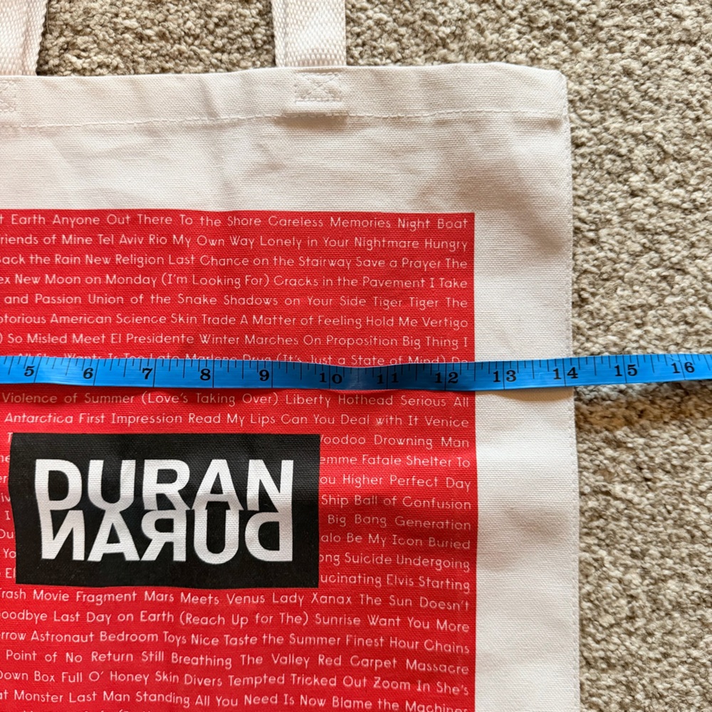 Duran Duran Red and White Tote Bag - Picture 3 of 6